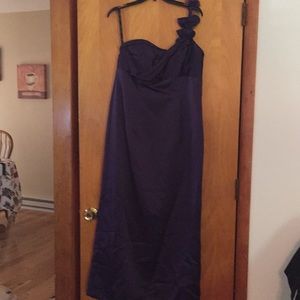 Long purple one shoulder dress!